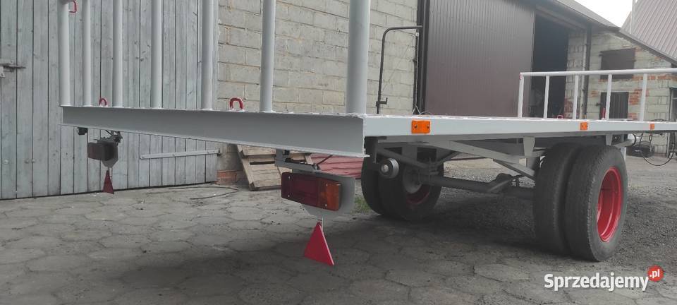 Przyczepa laweta do słomy bel skrzyniopalet Przyczepy rolnicze Nowe Skalmierzyce sprzedam