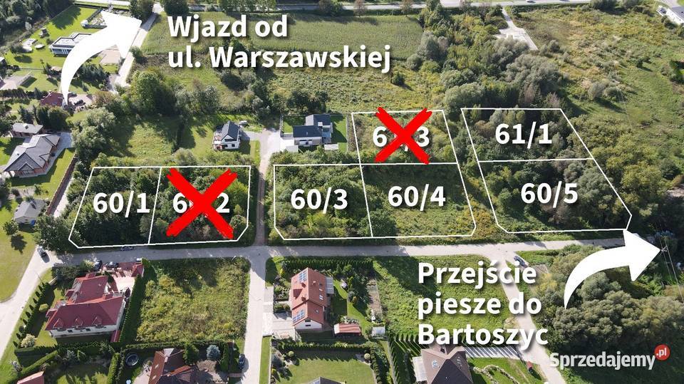 Działki budowlane Wawrzyny wszystkie media ceny gaz Sprzedaż