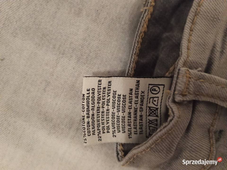 Jasnoszare bawełniane damskie spodnie denim Nysa