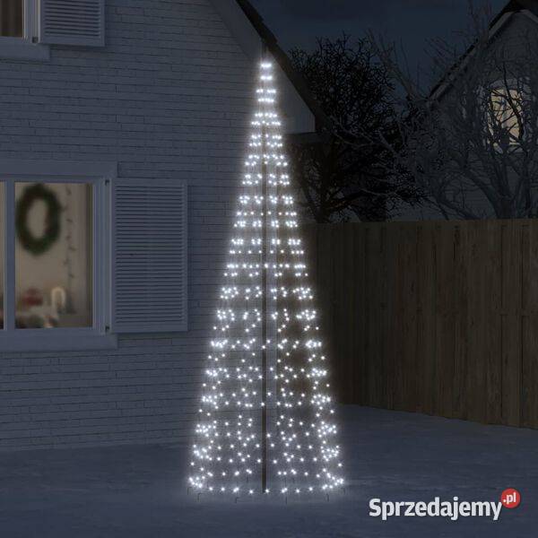 Choinka LED na maszcie 550 LED Zimna biel 300 mazowieckie