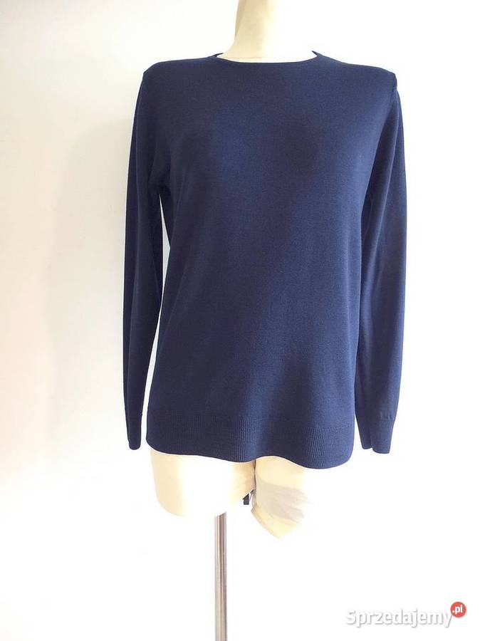 Sweter Wełniany 100 Wełna Dziewicza Pulower Crew Łomża