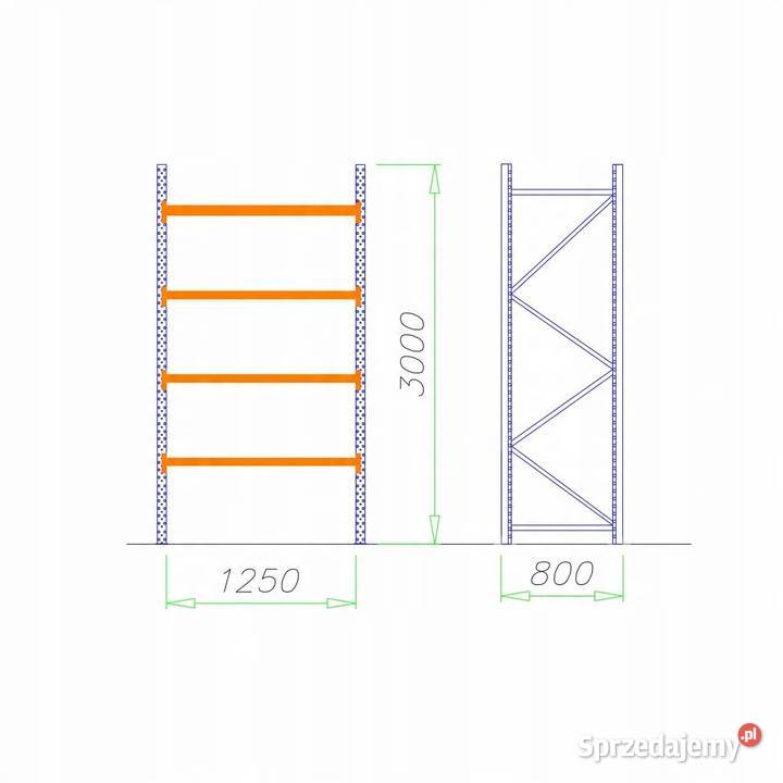 REGAŁ MAGAZYNOWY METALOWY WYTRZYMAŁY MRTK51 Malbork
