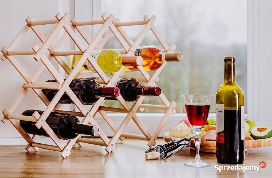 Drewniany stojak na wino składany regał na Regały Sidzina sprzedam