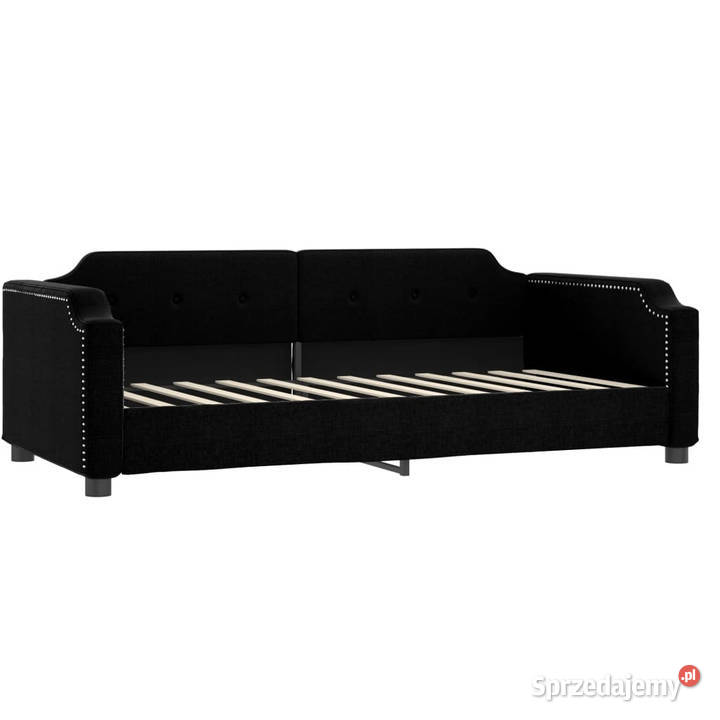 Sofa z funkcją spania czarna obita tkaniną 100cm Łóżka Warszawa sprzedam