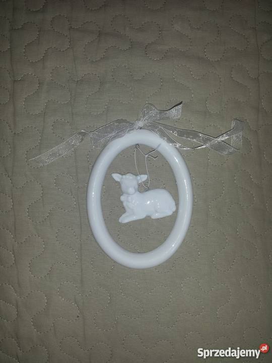 Ceramiczna zawieszka ramka z owcą barankiem Warszawa