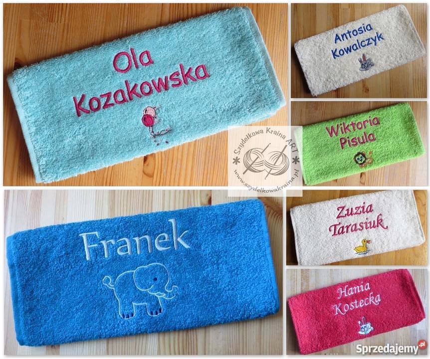 Ręcznik z IMIENIEM DZIECKA haftem PREZENT zająca kujawsko-pomorskie Toruń sprzedam