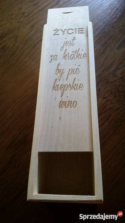 Skrzynka pudelko na wino drewno grawer prezent Czechowice-Dziedzice