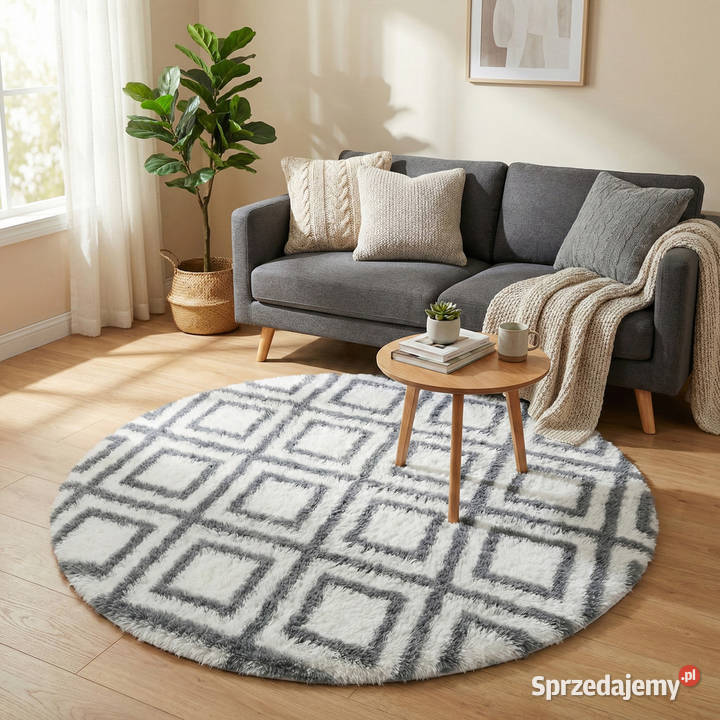 Dywan okrągły do salonu shaggy DECOR Opole