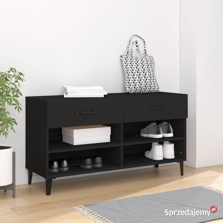 Szafka na buty czarna 102x35x55 materiał Warszawa