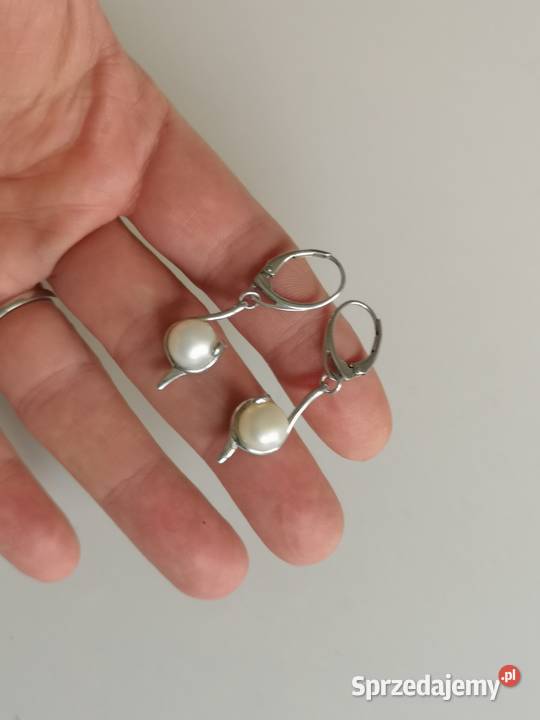 komplet biżuterii z perłami srebro Toruń