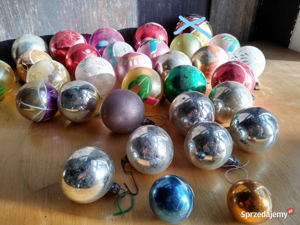 Stare bombki choinkowe duży zestaw 31 sztuk śląskie
