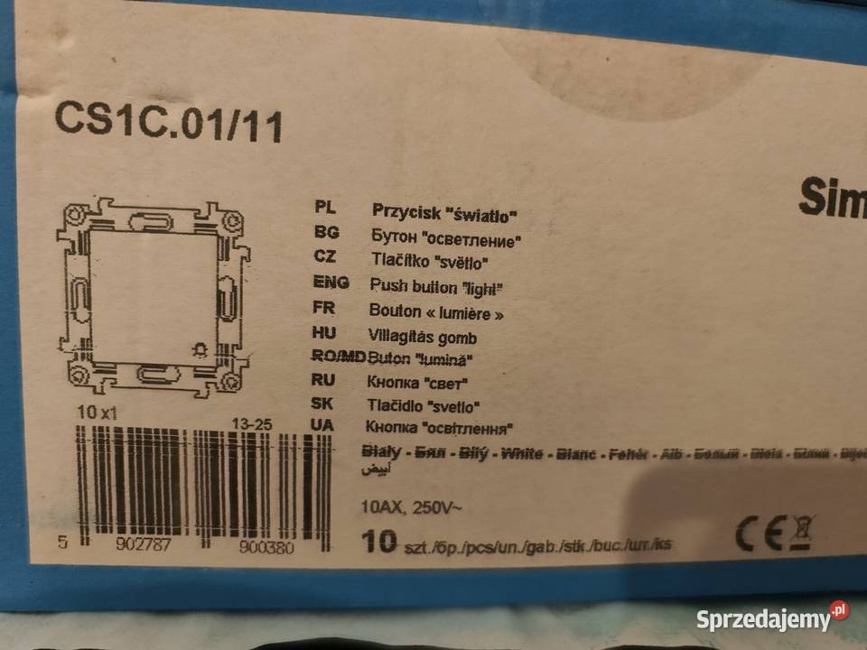 18 Simon 10 włącznik przycisk pojedynczy zwierny małopolskie Będkowice