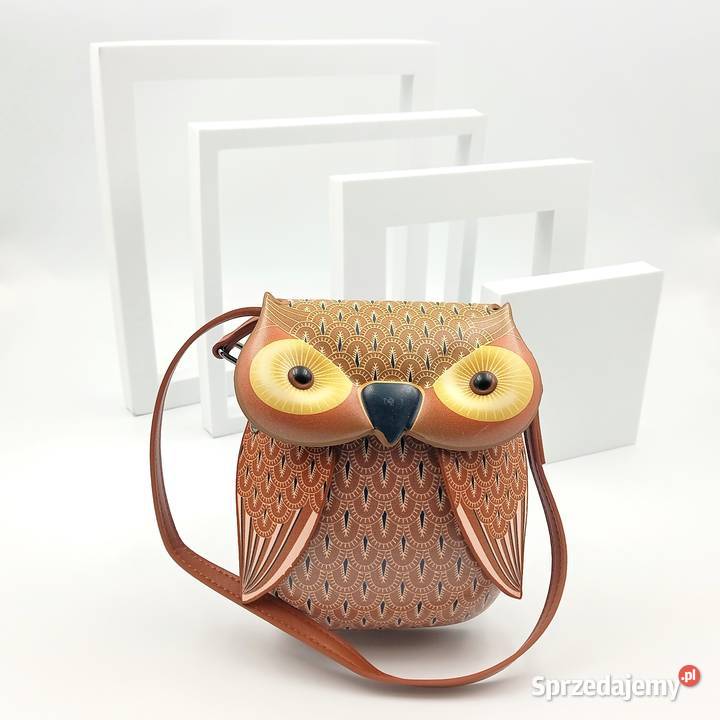 Torebka damska skórzana na ramie brązowa sowa Torby i torebki śląskie Zawiercie sprzedam