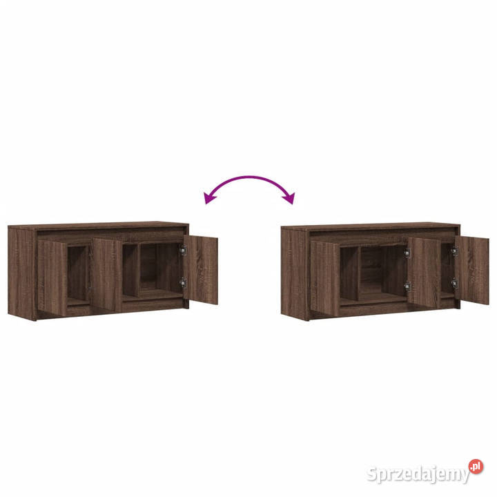 Szafka pod TV z LED brązowy dąb 100x34x50 RTV Warszawa