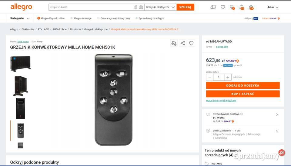 Grzejnik KONWEKTOROWY MILLA HOME MCH501K NOWY lubuskie