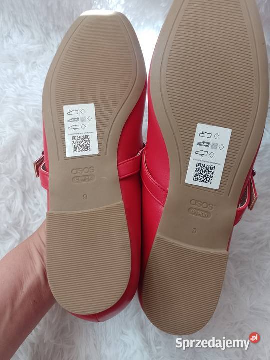 4142 ASOS Design Czerwone baleriny wieczorowe z