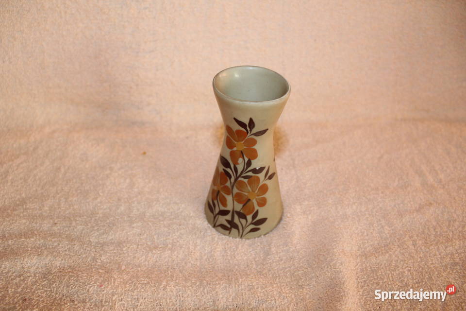 Wazonik z kwiatami Tułowice klepsydra lata 70 Porcelana i szkło sprzedam