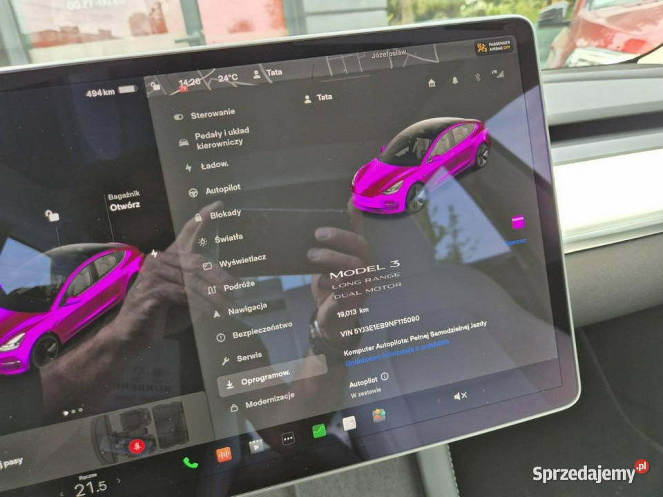 Tesla Model 3 wspomaganie kierownicy łódzkie Zgierz sprzedam