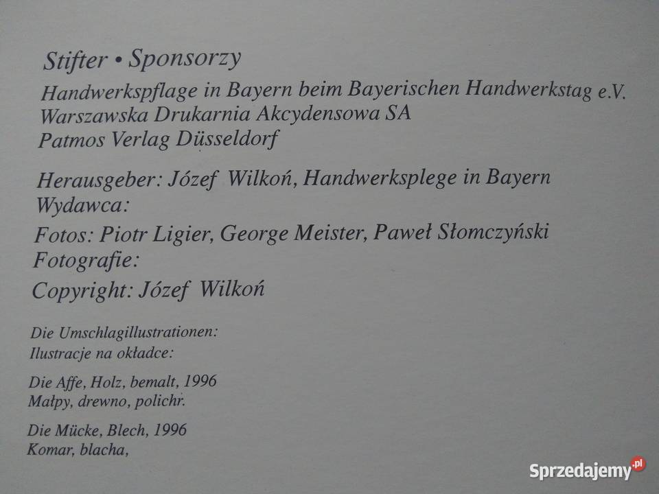 Józef Wilkoń AUTOGRAF album Zwierzyniec Wilkonia Warszawa