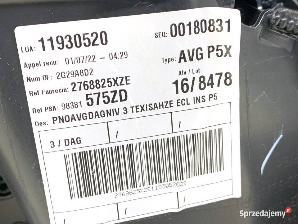 BOCZEK DRZWI LEWY PRZÓD PEUGEOT 308 SW III Kombi