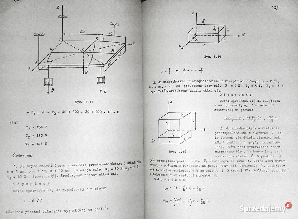 Mechanika ogólna Część 1 Statyka kinematyka Z