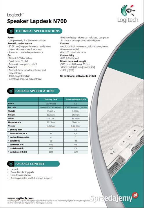 Podstawka chłodząca Logitech z głośnikami USB podstawki Łódź sprzedam