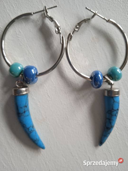 TURKUSOWE OKAZAŁE KOLCZYKI Piła