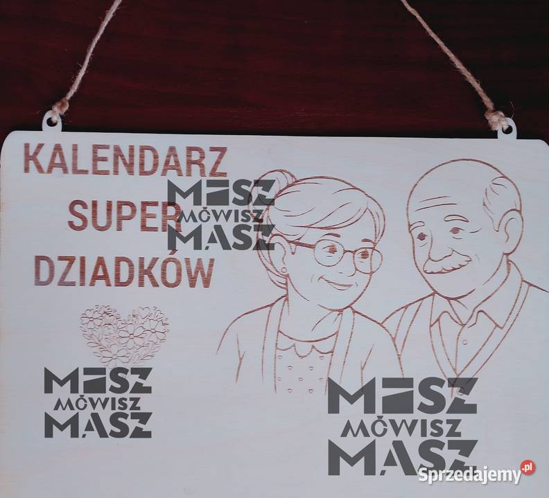 Kalendarz drewniany SUPER na dzień babci i Rękodzieło Antyki, Sztuka, Kolekcje Racot