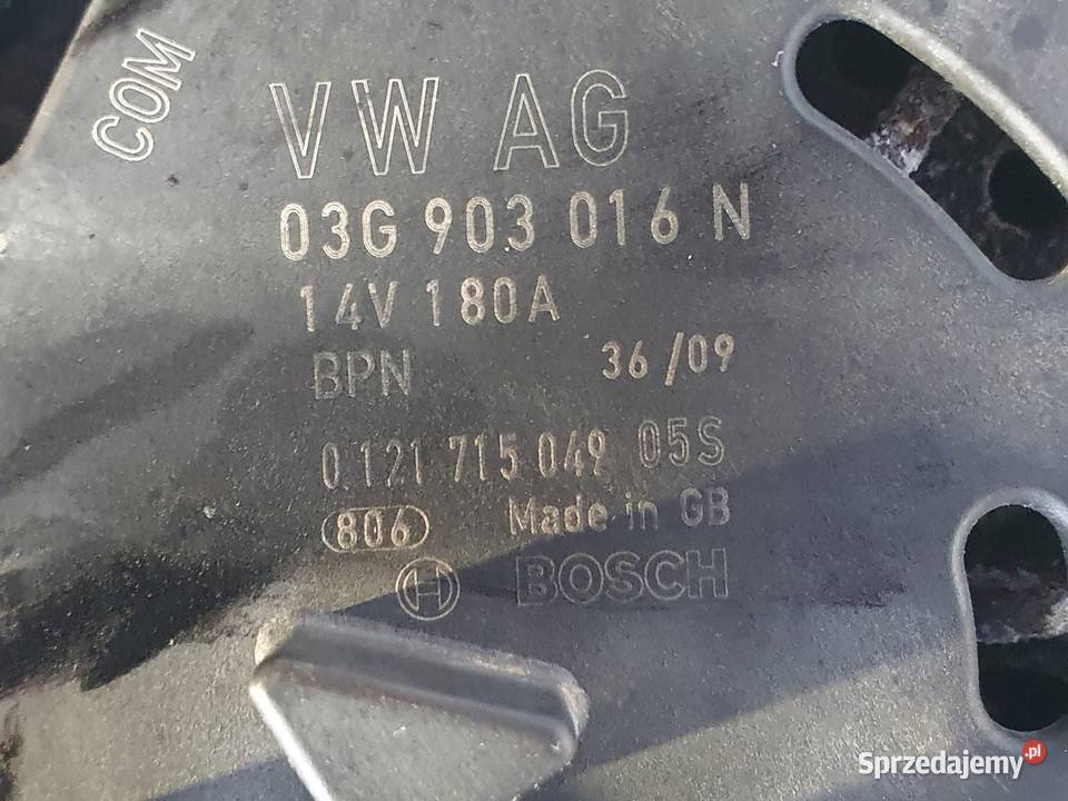 ALTERNATOR Audi A6 C6 20 TDI 180A 03G903016N Chełm