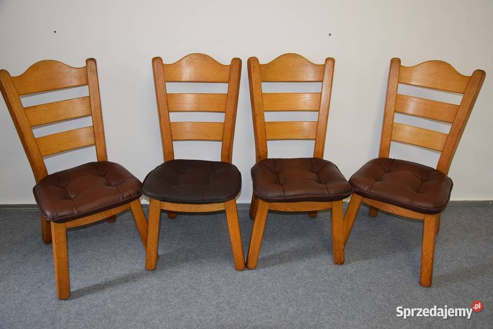 krzesła dębowe 4 sztuki