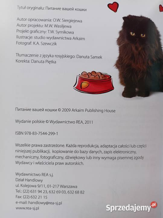Żywienie kotów książki Warszawa księgarnia Praga