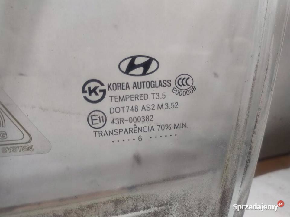 SZYBA DRZWI LEWY PRZÓD HYUNDAI SANTA FE II 06R