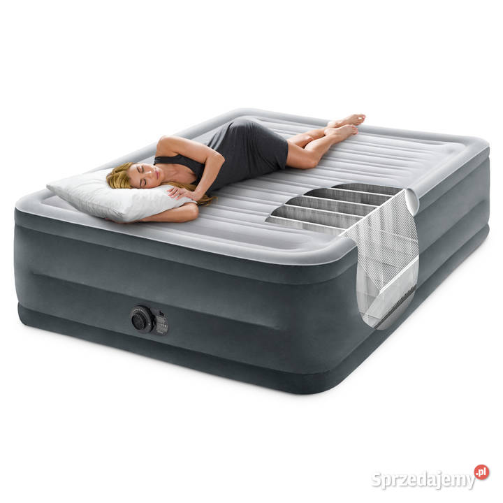Materac łóżko do spania dwuosobowy z pompką 152cm