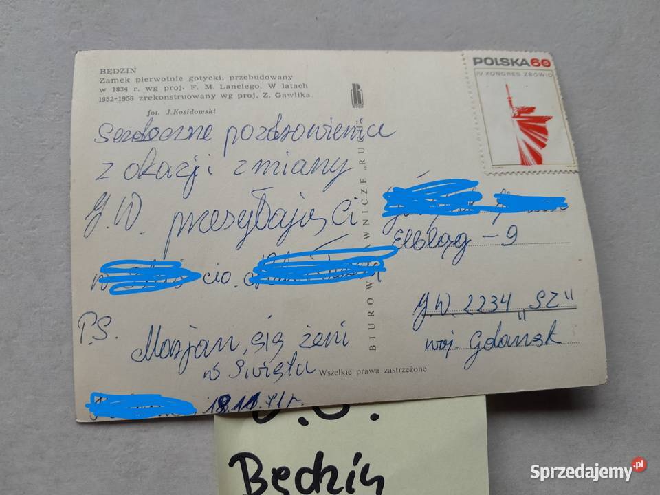 Stare pocztówki kartki Będzin Wrocław Dąbrowa Górnicza