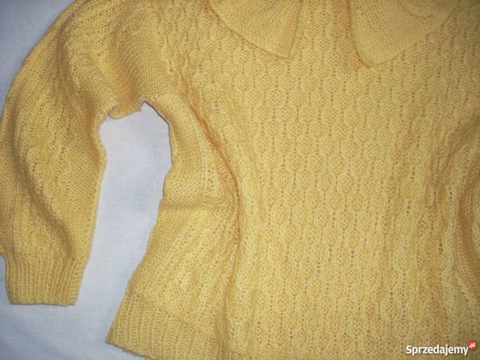 Luźny Sweter Oversize Pastelowy L XL żółty/złoty małopolskie Nowy Sącz sprzedam