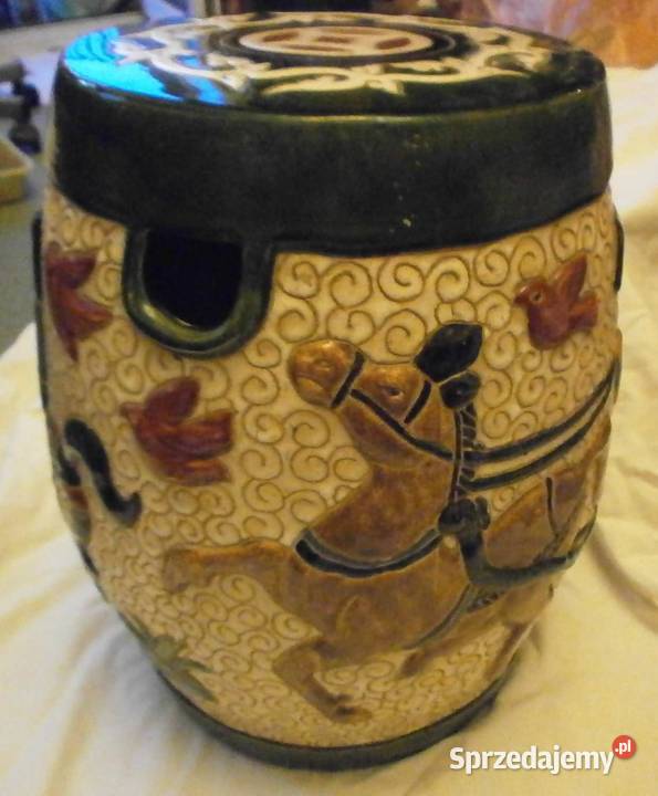 Duża Waza Kwietnik Ceramiczny Siedzisko Gliniane