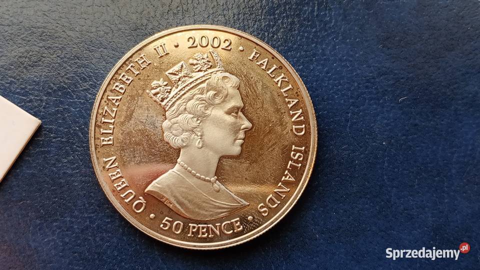 Stare monety 50 pens 2002 Falklandy Lesko