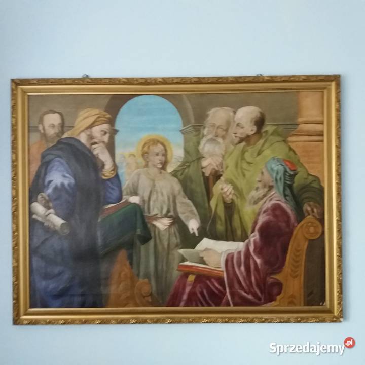 stary olejny obraz 200 lat PJezus naucza w Radom