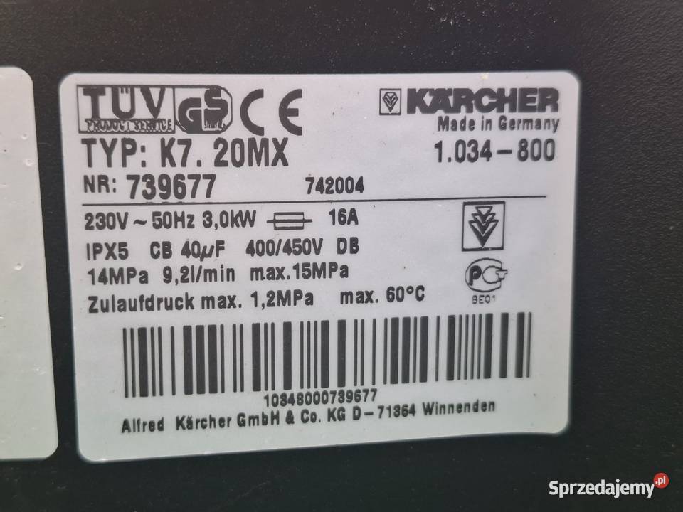 Myjka ciśnieniowa KARCHER K 720MX Wysyłka Radom