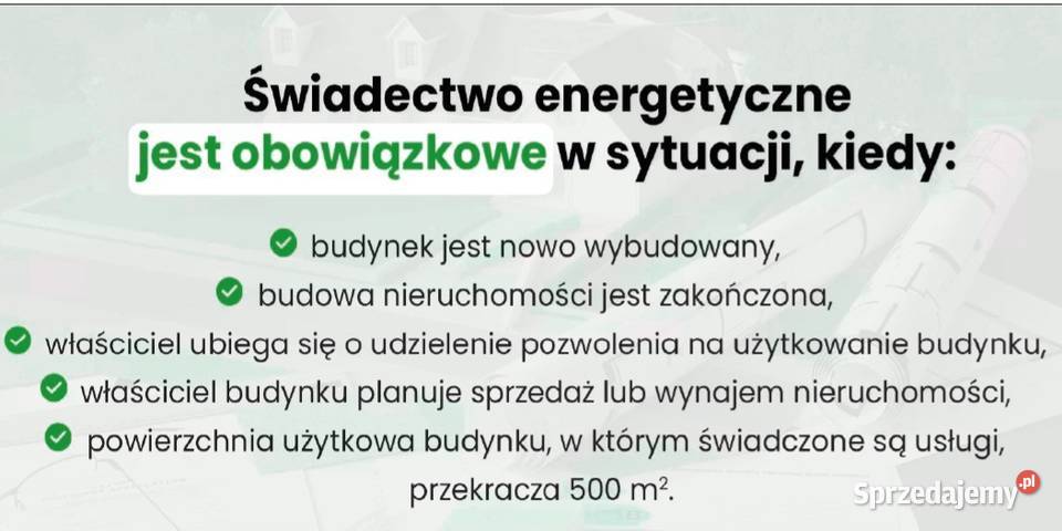 Świadectwa energetyczne Pozostałe Olsztyn