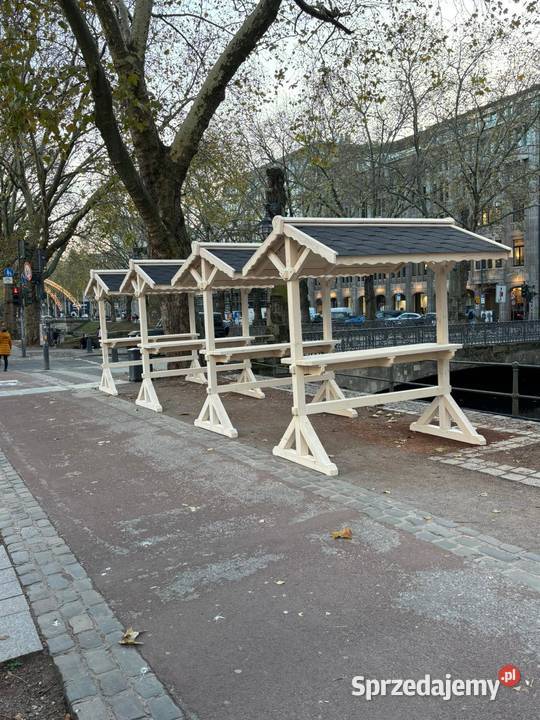 Drewniany Stragan Wiejski - Stół Wiejski Biesiadny - Kryty Gontem PRODUCENT