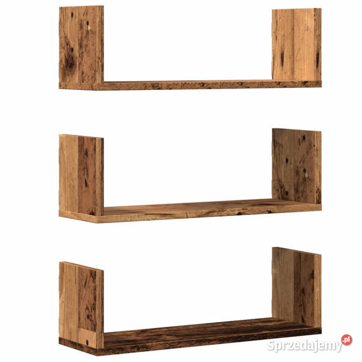 Półki ścienne 3 stare drewno 58x18x18 WM853288 Warszawa sprzedam