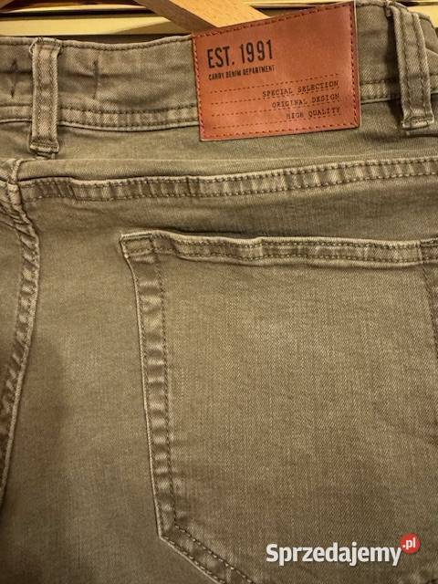 Jeansy męskie 3232 Carry khaki bawełna ze Rozmiar S Częstochowa