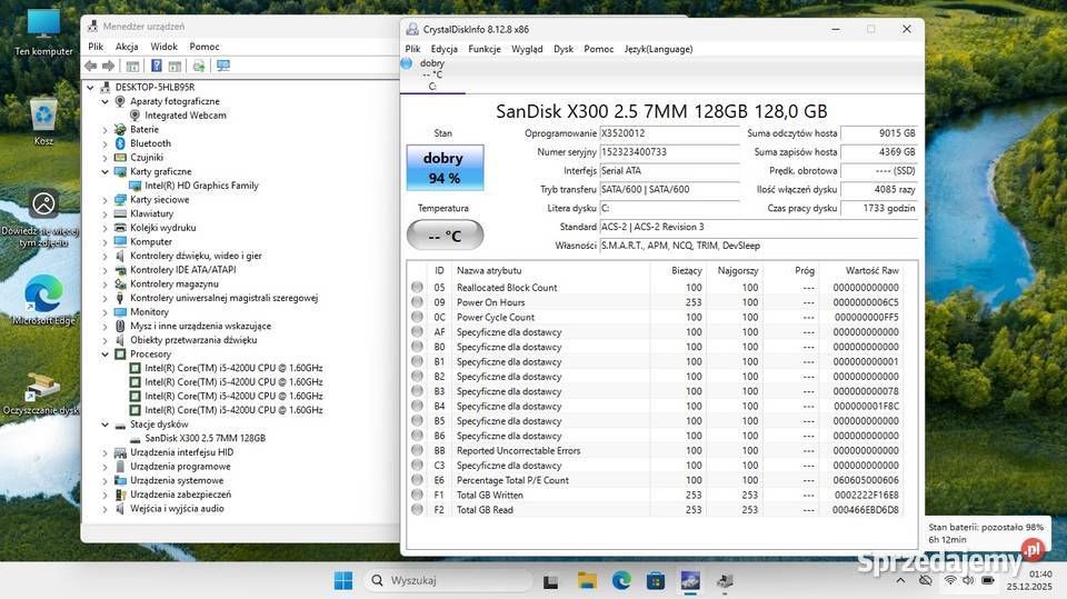 Laptop Dell Latitude 3340 i5 ram 8GB ssd Czytnik kart pamięci  Kraków