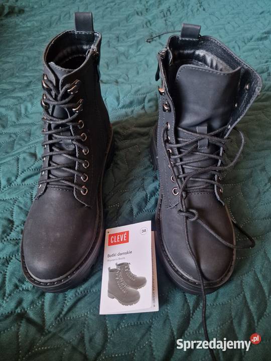 NOWE Botki damskie czarne klasyczne CLEVE Wrocław