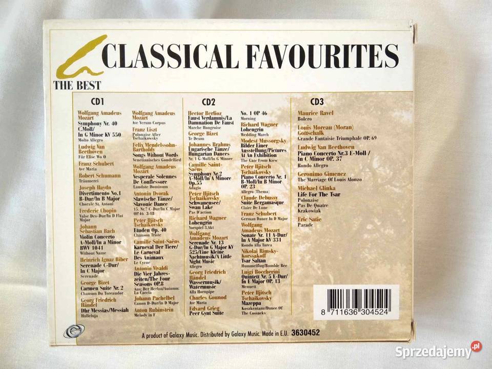 Mozart Beethoven Haydn Chopin Bach Vivaldi Płyty i kasety Gdańsk