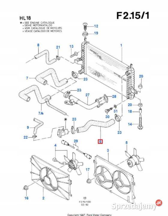 PRZEWÓD CHŁODNICY FORD SIERRA 8793 18 1644368 lubelskie