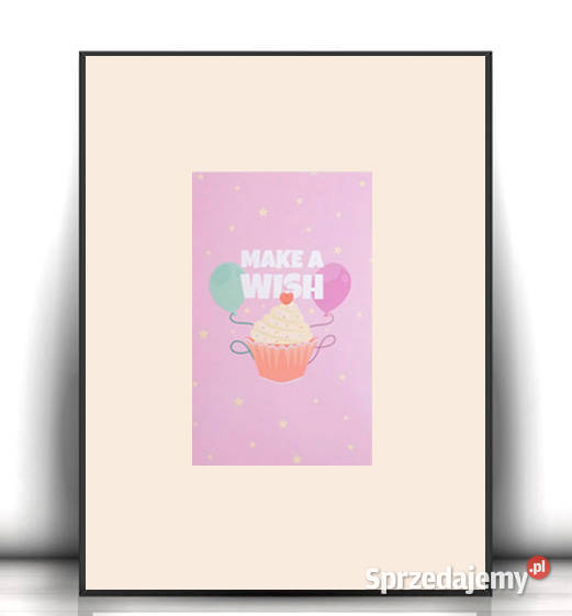 pastelowy plakat A4 ciasteczko obrazek do domu Bydgoszcz sprzedam