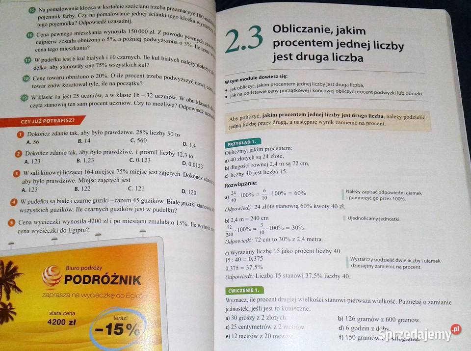 Liczy się matematyka Kl 1 Podręcznik Gimnazjum Chełm sprzedam