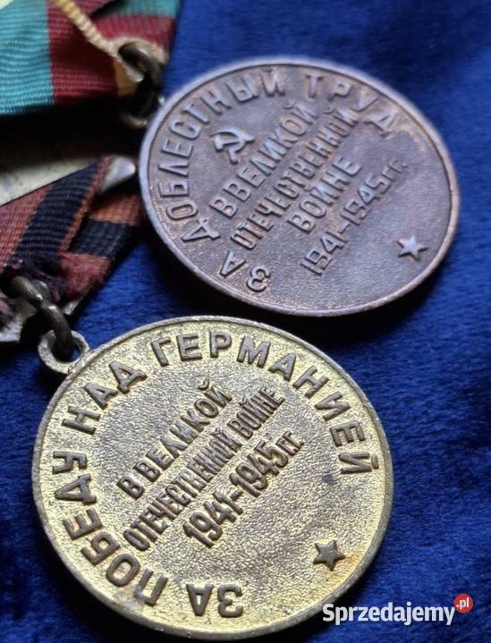 Dwa medale ZSRR Zwycięstwo Niemcami Wejherowo